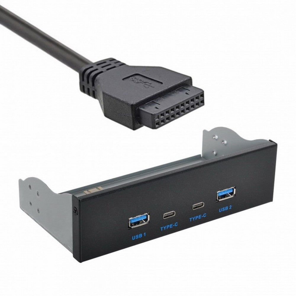 Chenyang USB-C USB 3.0 HUB 4 Ports Front Panel to Motherboard 20Pin Connector Cable for 5.25" CD-ROM Bay U3-081