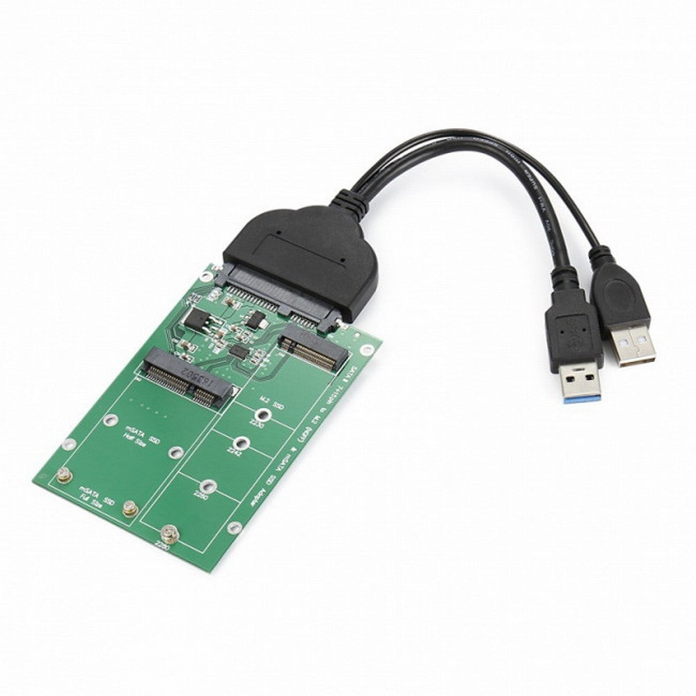 Chenyang USB 3.0 to SATA 22pin 2.5" Hard Disk to 2 in 1 Combo Mini PCI- E 2 Lane M.2 NGFF mSATA SSD Adapter Converter U3-067+SA-130