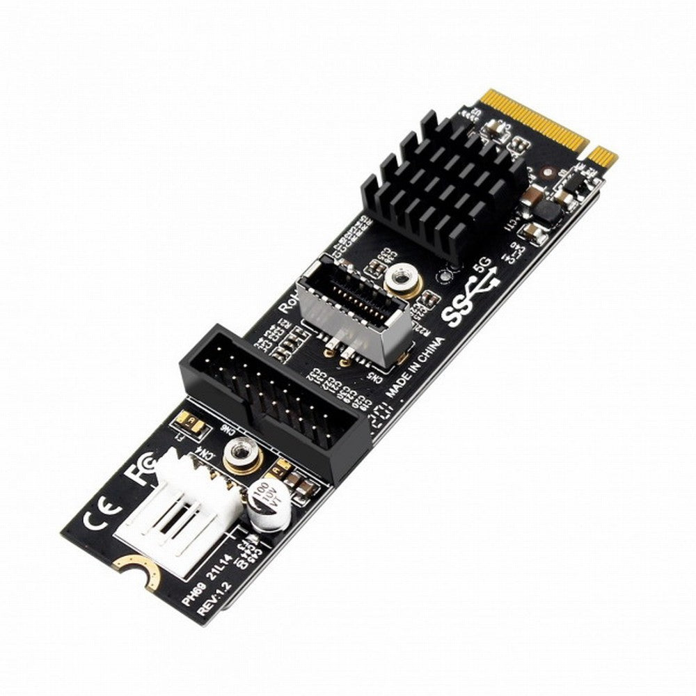 Chenyang 5Gbps Type-E USB 3.1 Front Panel Socket USB 2.0 to NVME NGFF M-Key Express Card Adapter for Motherboard EP-018