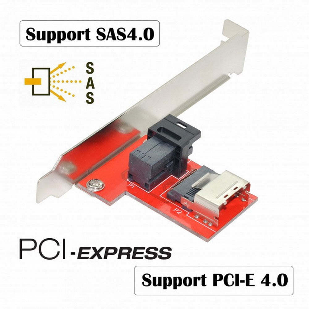 Chenyang PCI-Express 4.0 Mini SAS SFF-8087 to SAS HD SFF-8643 PCBA Female Adapter With Bracket SF-040