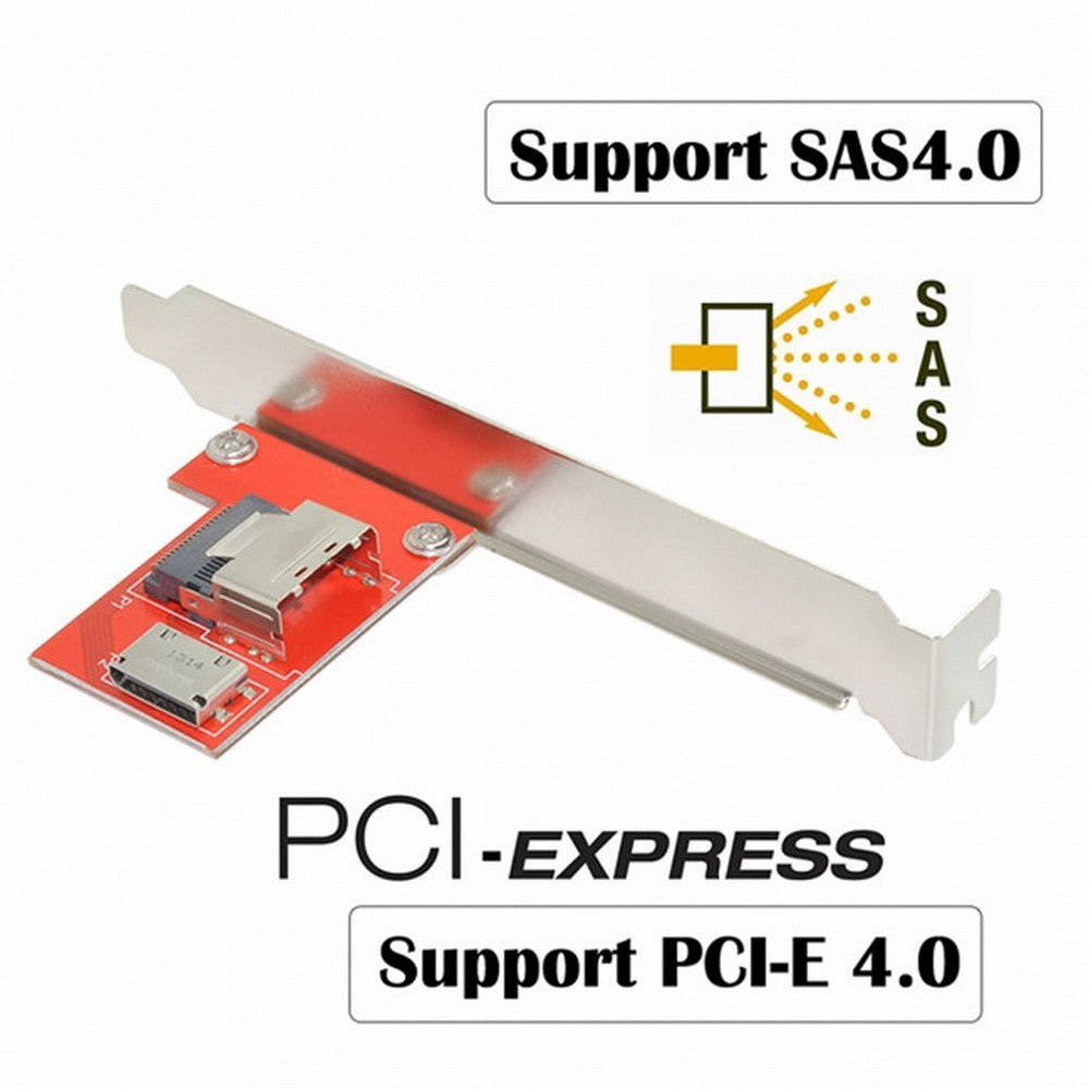 Chenyang PCI-Express 4.0 Mini SAS SFF-8087 to Oculink SFF-8611 SFF-8612 PCBA Female Adapter With Bracket SF-041