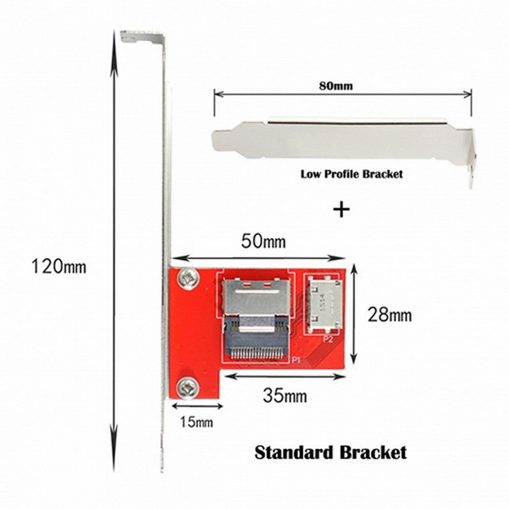 Chenyang PCI-Express 4.0 Mini SAS SFF-8087 to Oculink SFF-8611 SFF-8612 PCBA Female Adapter With Bracket SF-041