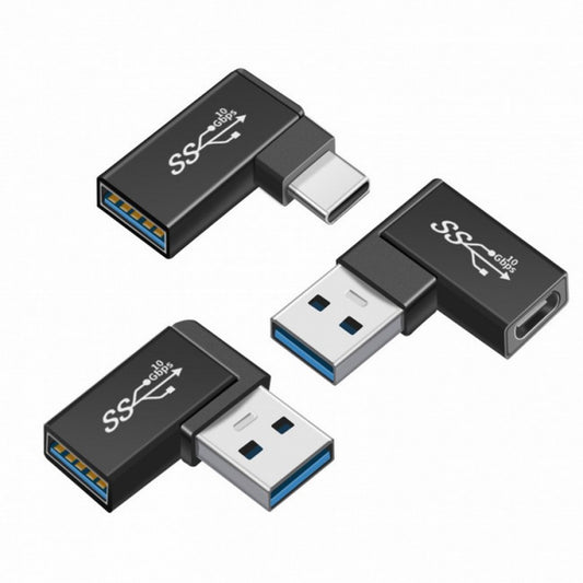 Chenyang 3pcs/lot Angled 90 Degree USB 3.1 Type C Male Female to USB3.0 Type A Female OTG Data 10Gbps Adapter UC-081