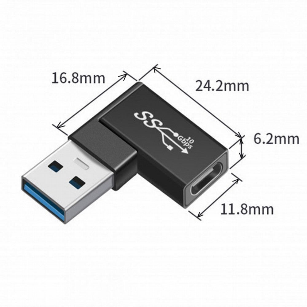 Chenyang 3pcs/lot Angled 90 Degree USB 3.1 Type C Male Female to USB3.0 Type A Female OTG Data 10Gbps Adapter UC-081