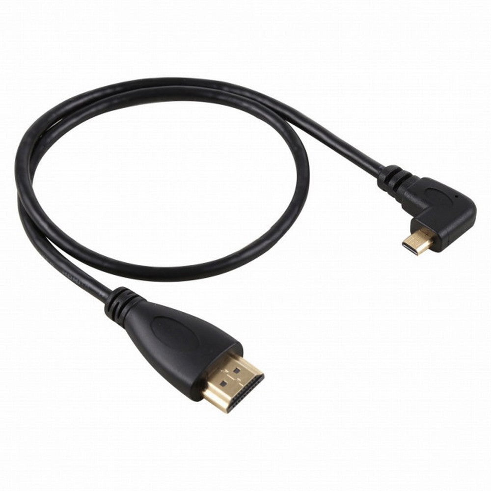 Chenyang Left Angled 90 Degree Micro HDMI to HDMI Male HDTV Cable for Cell Phone Tablet Camera HD-066-LE