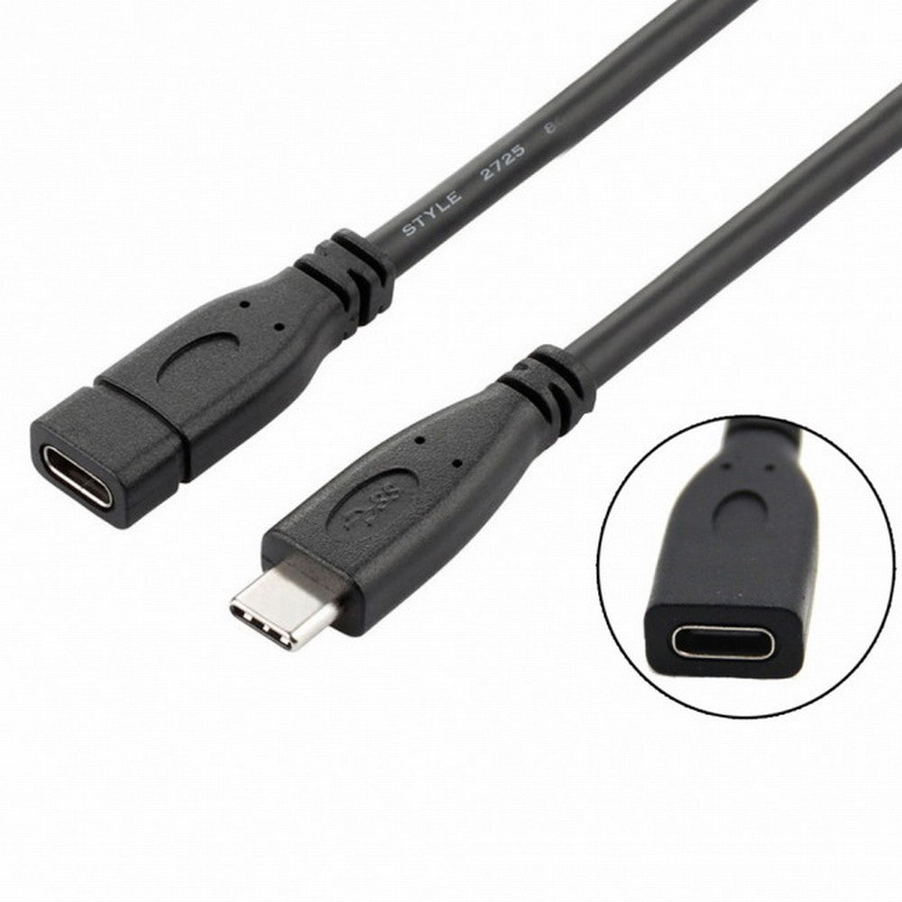 Chenyang USB-C USB 3.1 Type C Male to Female Extension Data Cable for Macbook Tablet Mobile Phone 20cm UC-218-BK-0.2M