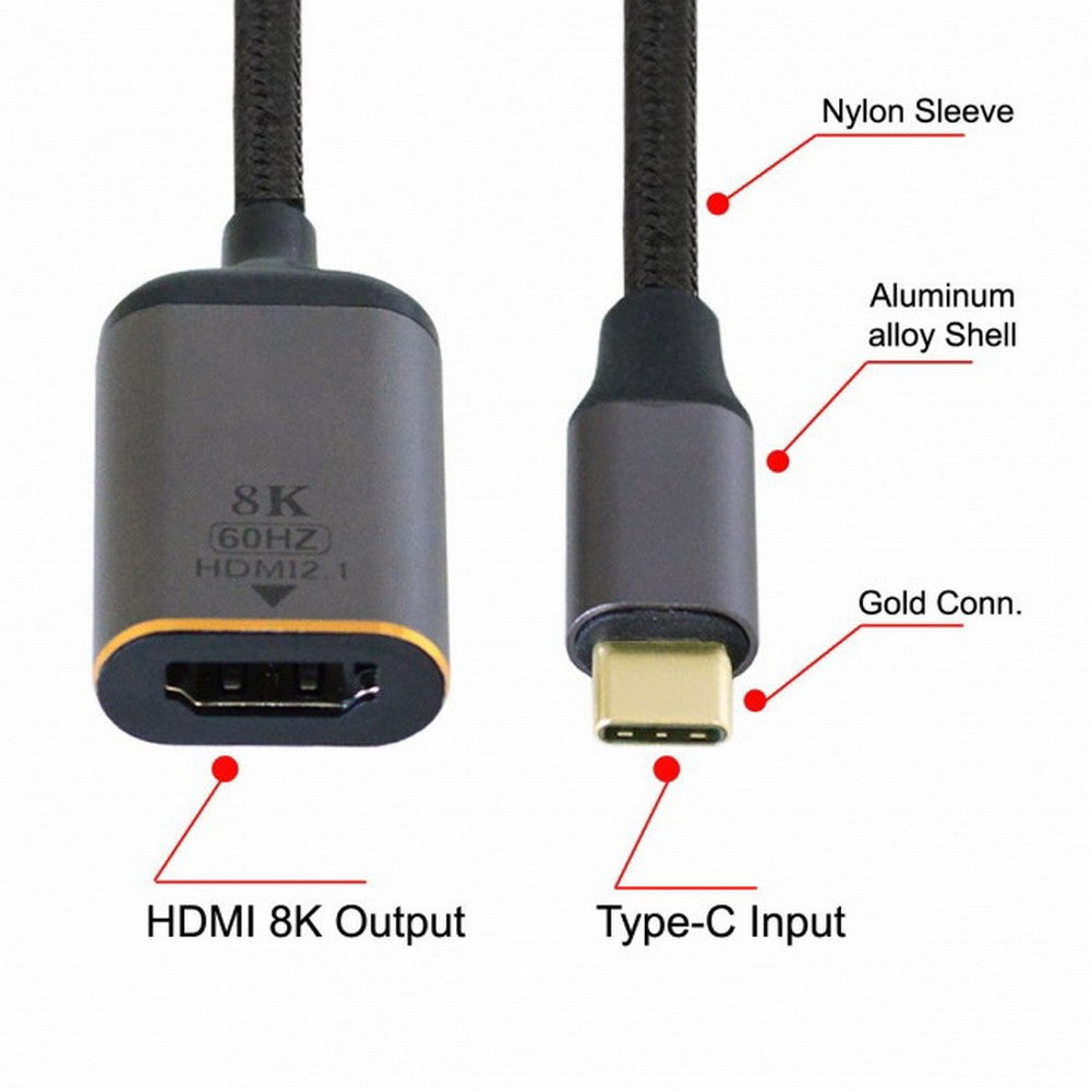 Chenyang USB4 USB-C Type-C Source to Female HDMI 2.1 Cable Display 8K 60HZ UHD 4K HDMI Male Monitor UC-006-H8K