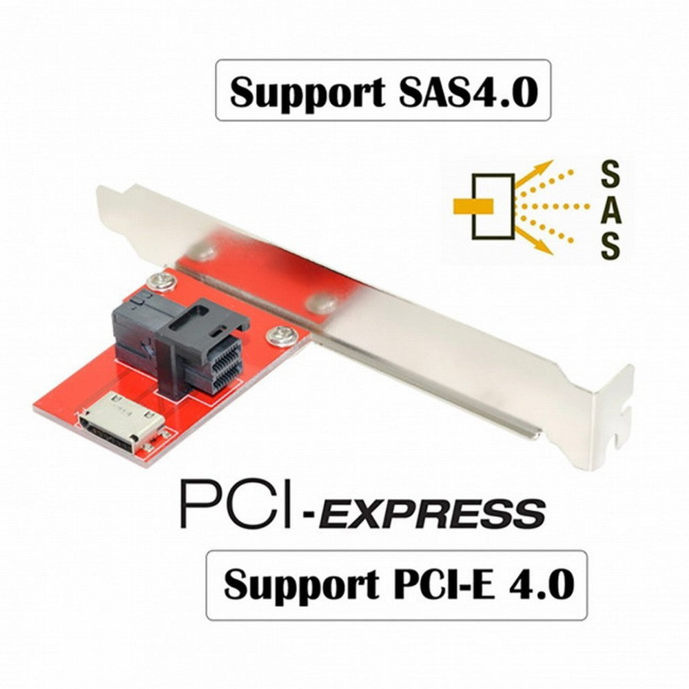 Chenyang PCI-Express 4.0 Mini SAS HD SFF-8643 to Oculink SFF-8611 SFF-8612 PCBA Female Adapter With Bracket SF-042