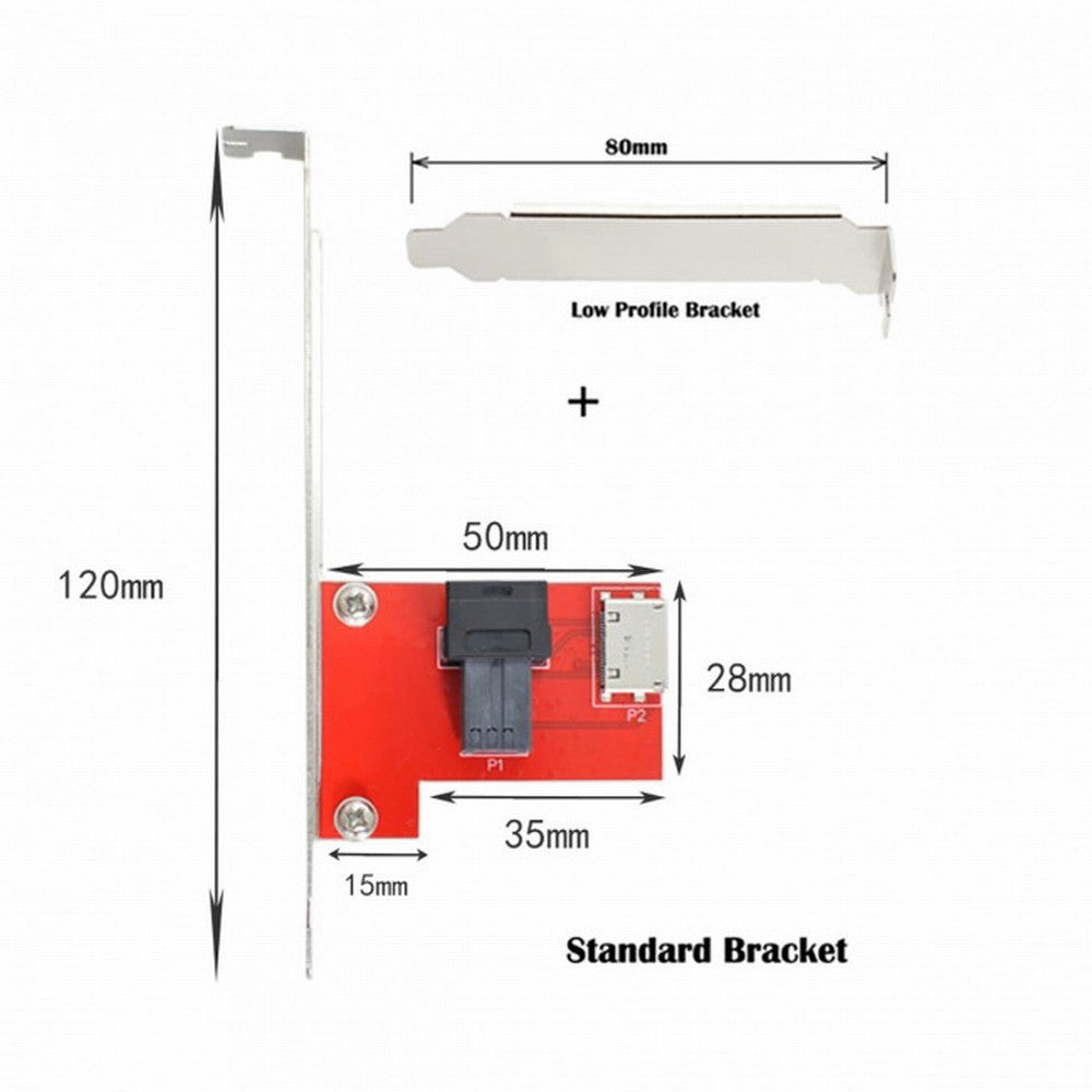 Chenyang PCI-Express 4.0 Mini SAS HD SFF-8643 to Oculink SFF-8611 SFF-8612 PCBA Female Adapter With Bracket SF-042