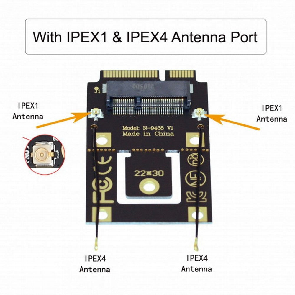 Chenyang NGFF M.2 Key-A to Mini PCI-E PCI Express Converter Adapter for 9260 8265 7260 AC Wifi Bluetooth Wireless Card EP-015