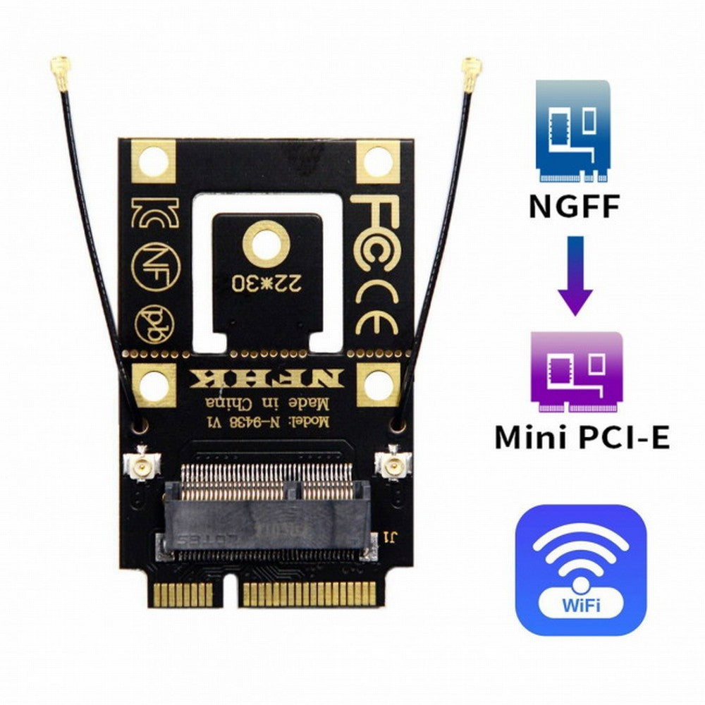 Chenyang NGFF M.2 Key-A to Mini PCI-E PCI Express Converter Adapter for 9260 8265 7260 AC Wifi Bluetooth Wireless Card EP-015