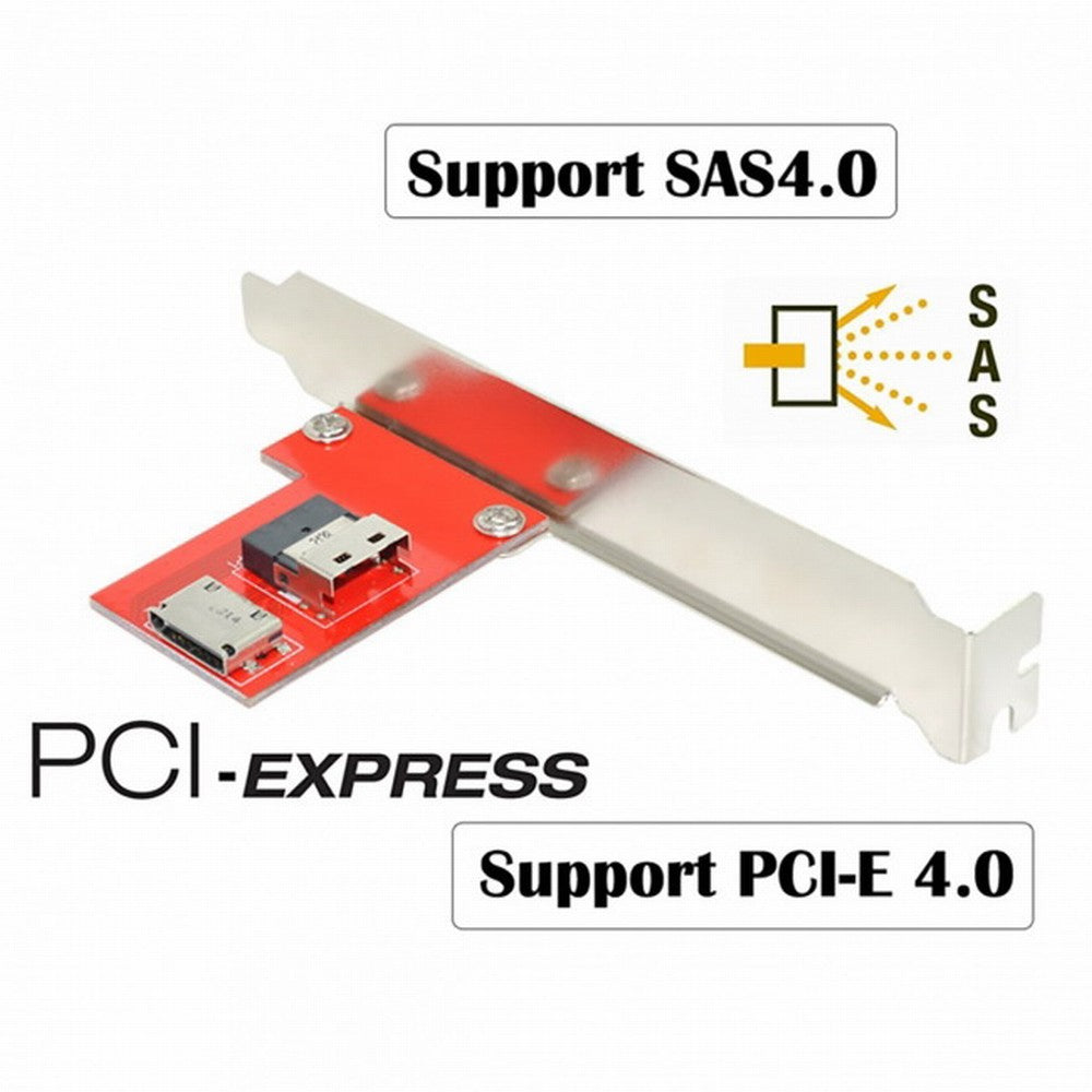 Chenyang PCI-Express 4.0 Slimline SAS SFF-8654 to Oculink SFF-8611 SFF-8612 PCBA Female Adapter With Bracket SF-043