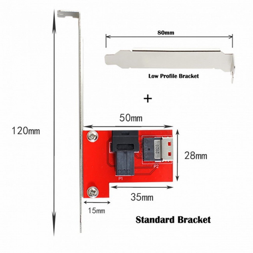 Chenyang PCI-Express 4.0 Slimline SAS SFF-8654 to HD SFF-8643 PCBA Female Adapter With Bracket SF-044