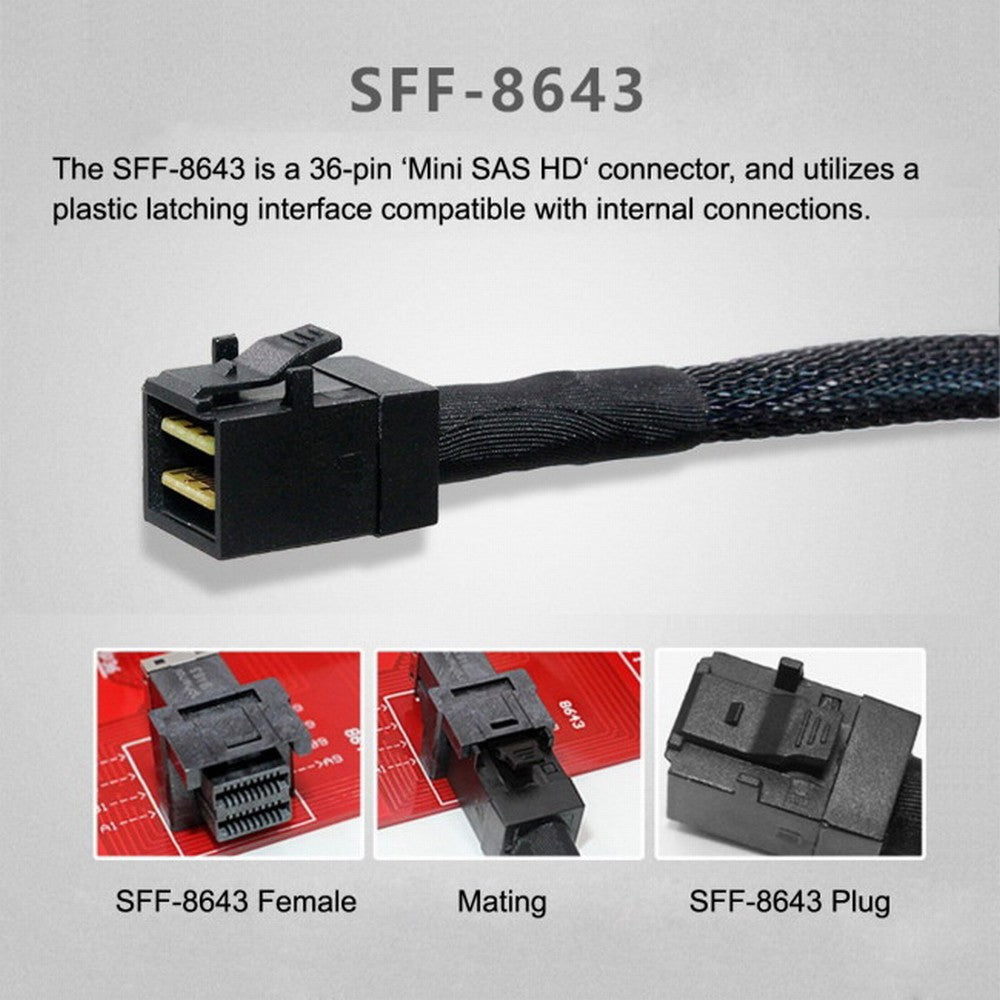 Chenyang PCI-Express 4.0 Slimline SAS SFF-8654 to HD SFF-8643 PCBA Female Adapter With Bracket SF-044