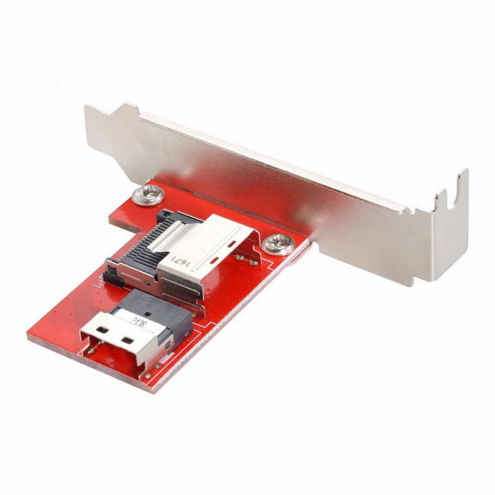 Chenyang PCI-Express 4.0 Slimline SAS SFF-8654 to Mini SAS SFF-8087 PCBA Female Adapter With Bracket SF-045