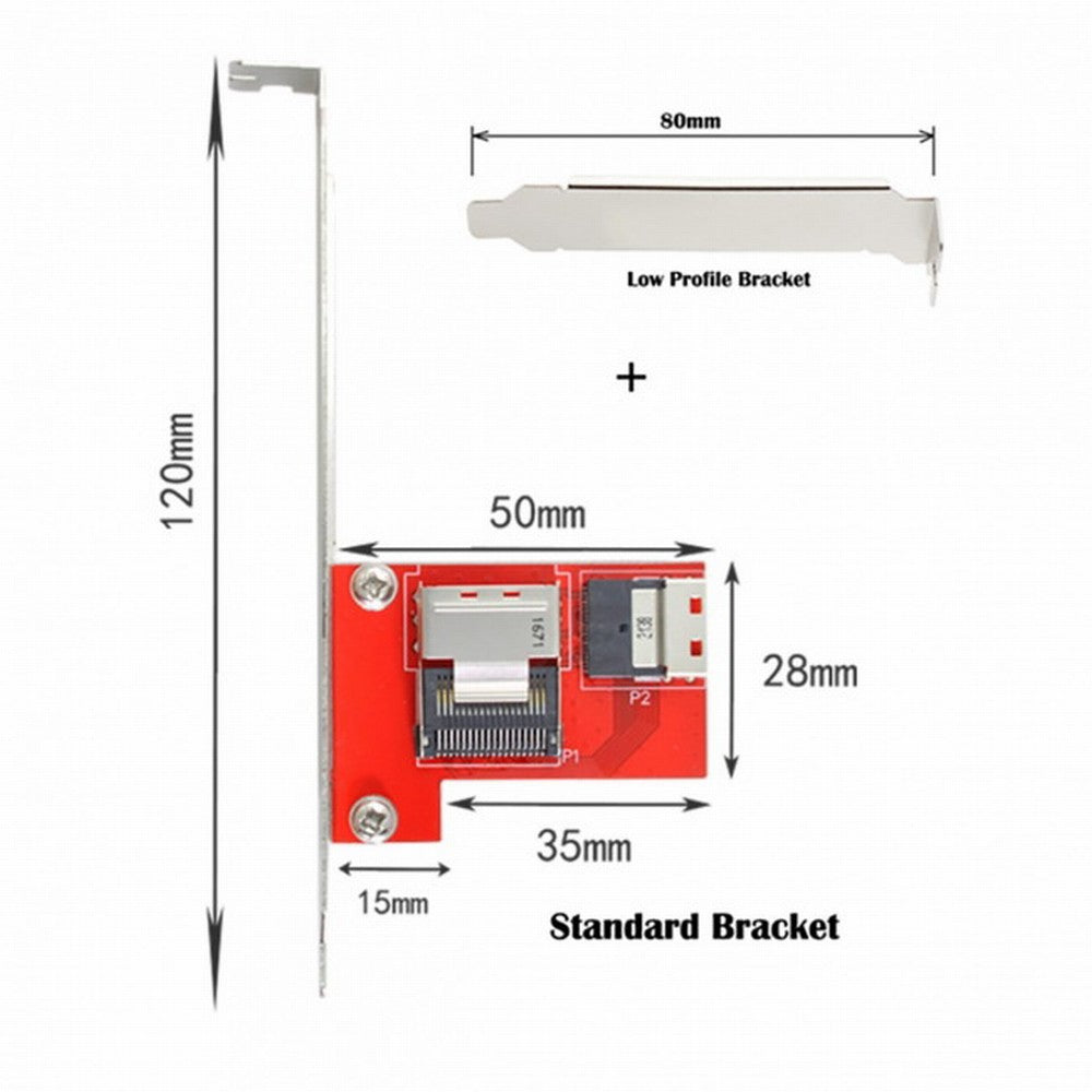 Chenyang PCI-Express 4.0 Slimline SAS SFF-8654 to Mini SAS SFF-8087 PCBA Female Adapter With Bracket SF-045