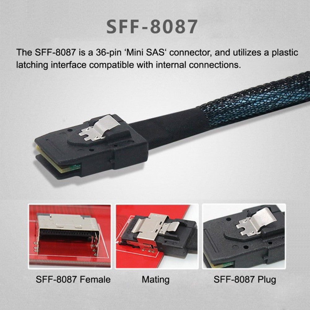 Chenyang PCI-Express 4.0 Slimline SAS SFF-8654 to Mini SAS SFF-8087 PCBA Female Adapter With Bracket SF-045