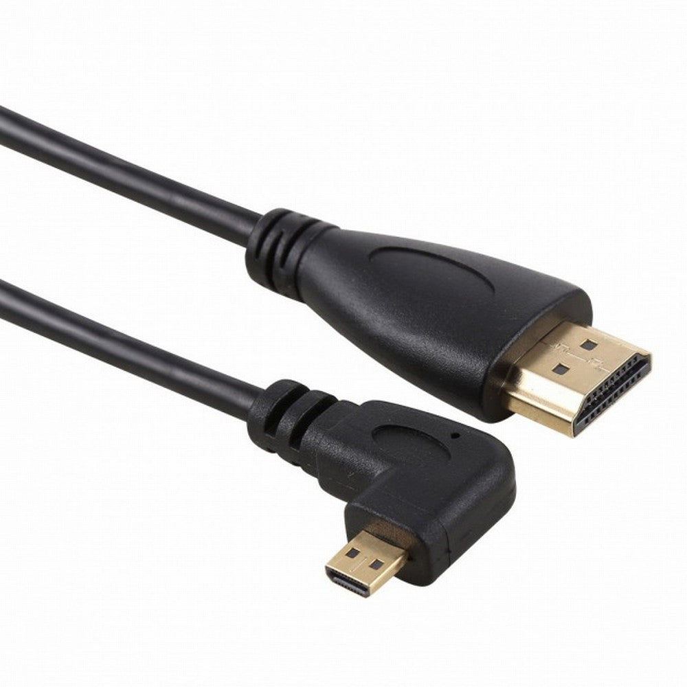 Chenyang Right Angled 90 Degree Micro HDMI to HDMI Male HDTV Cable for Cell Phone Tablet Camera HD-066-RI