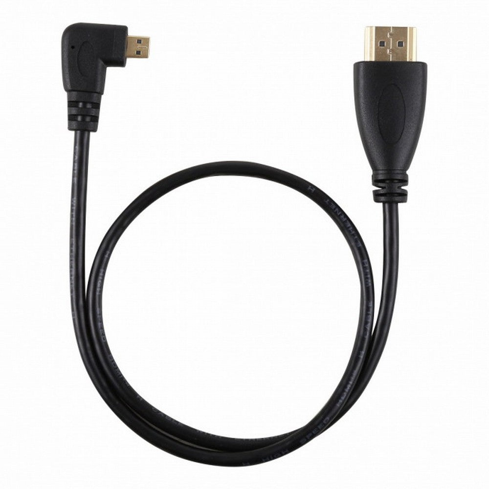 Chenyang Right Angled 90 Degree Micro HDMI to HDMI Male HDTV Cable for Cell Phone Tablet Camera HD-066-RI