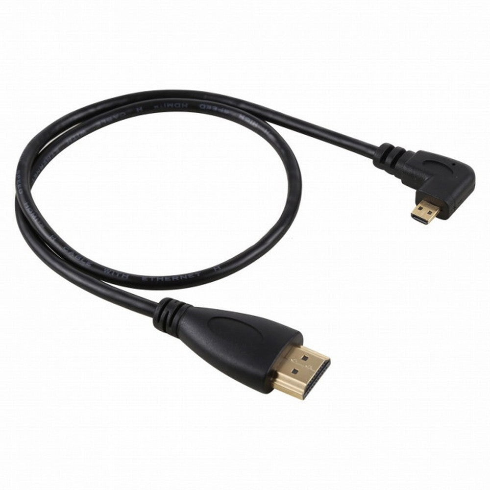 Chenyang Right Angled 90 Degree Micro HDMI to HDMI Male HDTV Cable for Cell Phone Tablet Camera HD-066-RI