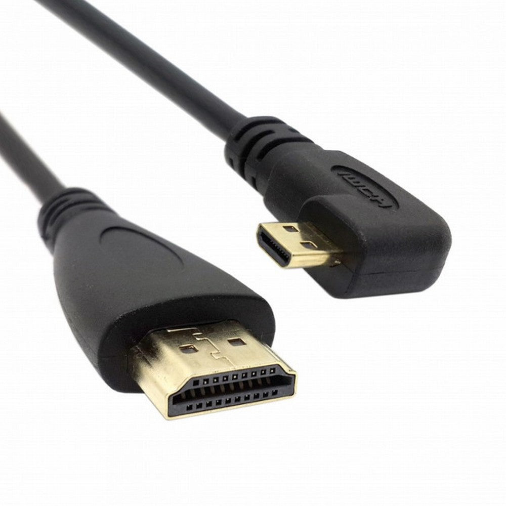 Chenyang Right Angled 90 Degree Micro HDMI to HDMI Male HDTV Cable for Cell Phone Tablet Camera HD-066-RI