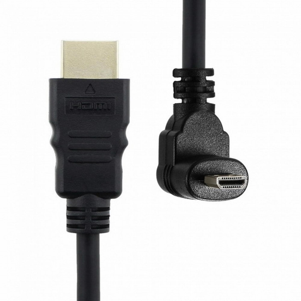 Chenyang Up Angled 90 Degree Micro HDMI to HDMI Male HDTV Cable for Cell Phone Tablet Camera HD-066-UP