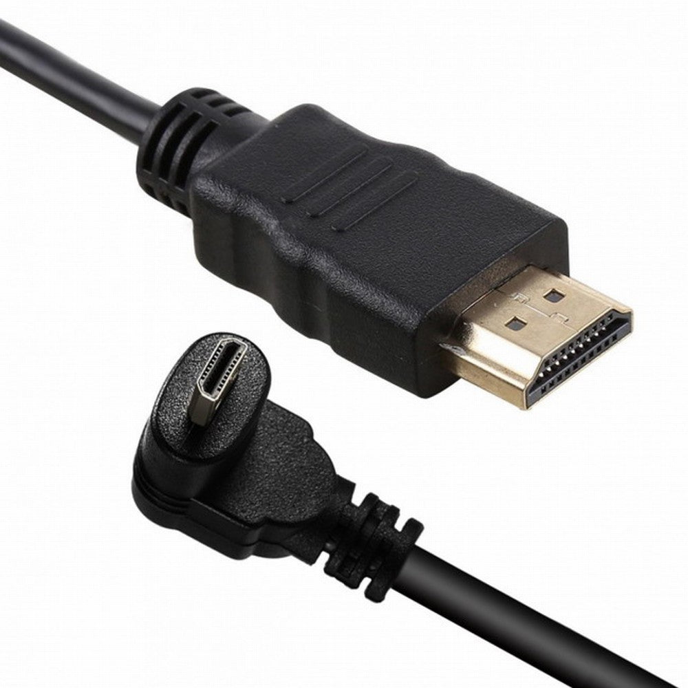 Chenyang Up Angled 90 Degree Micro HDMI to HDMI Male HDTV Cable for Cell Phone Tablet Camera HD-066-UP