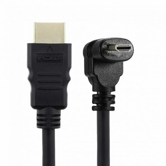 Chenyang Down Angled 90 Degree Micro HDMI to HDMI Male HDTV Cable for Cell Phone Tablet Camera HD-066-DN