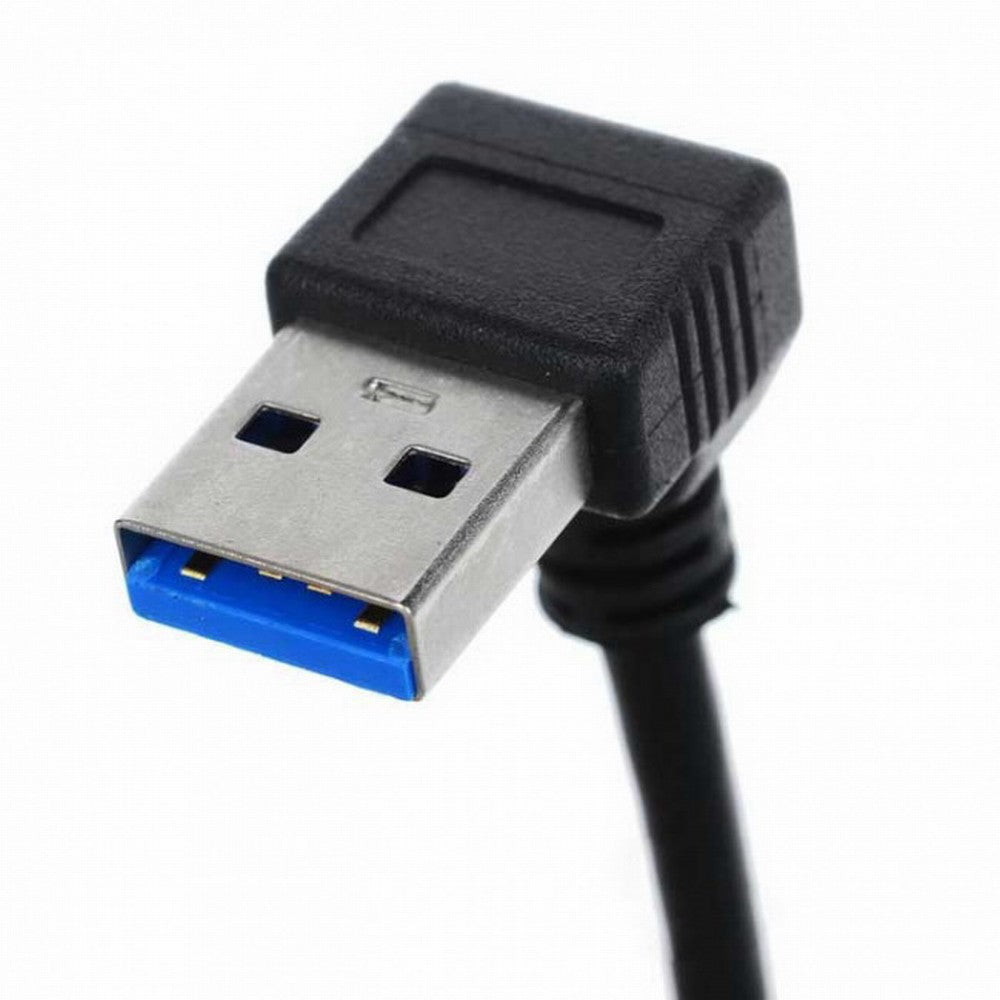 Chenyang Down Direction Right Angled 90 Degree USB 3.0 A plug to Micro B Plug Left Angled locking screws Panel Cable 40cm U3-078-LE