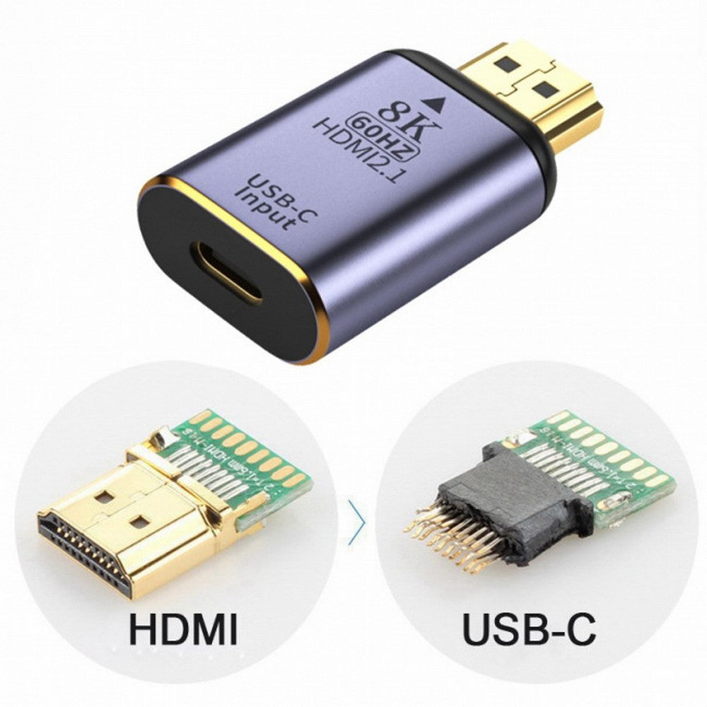 Chenyang USB-C Type C Female Source to HDMI Sink HDTV Adapter 8K@60hz 4K@120hz for Tablet Phone Laptop UC-012-H8K