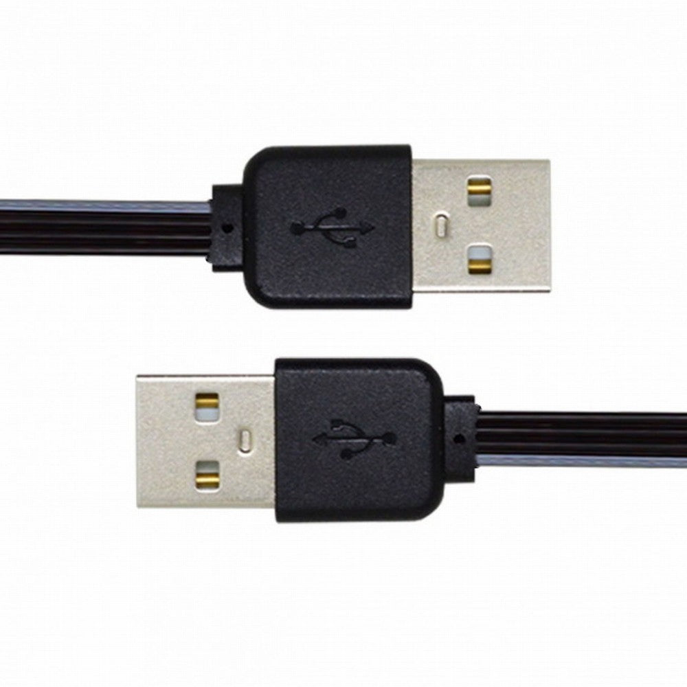 Chenyang 13cm USB 2.0 Type-A Male to Type-A Male Data Flat Slim FPC Cable for FPV Disk Phone U2-028-BK-0.13M