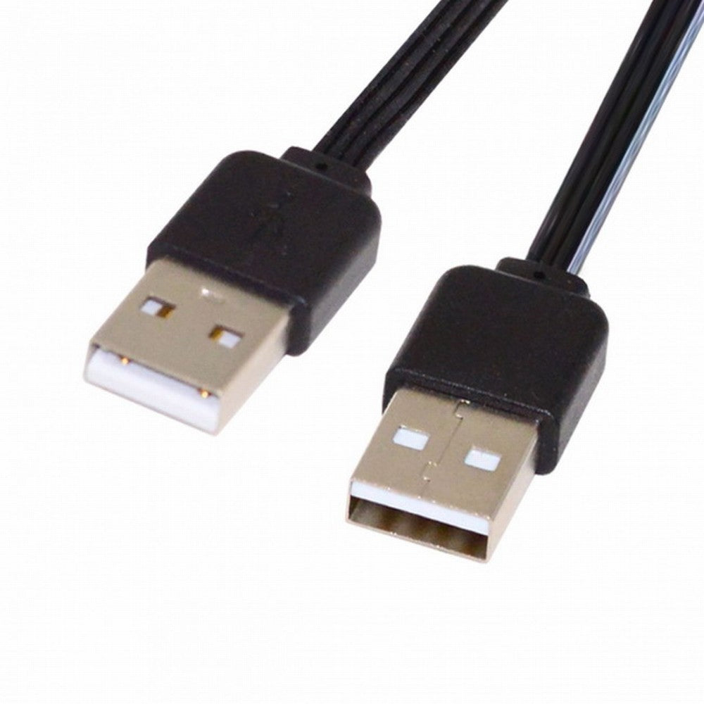 Chenyang 13cm USB 2.0 Type-A Male to Type-A Male Data Flat Slim FPC Cable for FPV Disk Phone U2-028-BK-0.13M