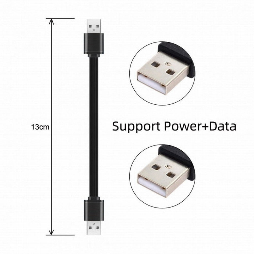 Chenyang 13cm USB 2.0 Type-A Male to Type-A Male Data Flat Slim FPC Cable for FPV Disk Phone U2-028-BK-0.13M