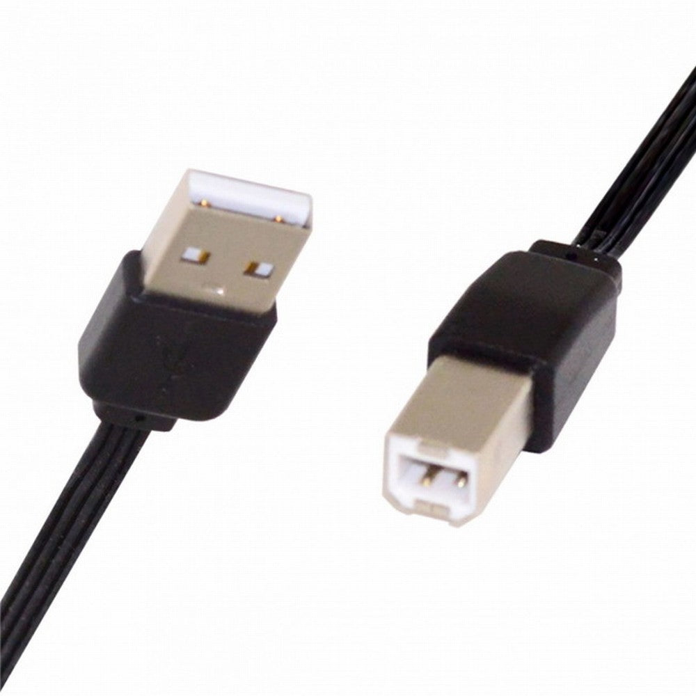 Chenyang 13cm USB 2.0 Type-A Male to Type-B Male Data Flat Slim FPC Cable for Scanner Disk Printer U2-060-BK-0.13M