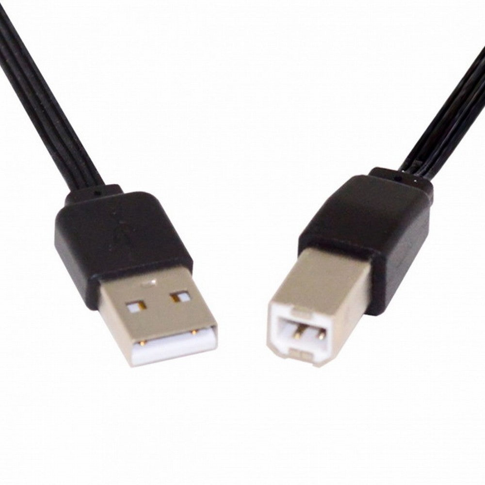 Chenyang 13cm USB 2.0 Type-A Male to Type-B Male Data Flat Slim FPC Cable for Scanner Disk Printer U2-060-BK-0.13M