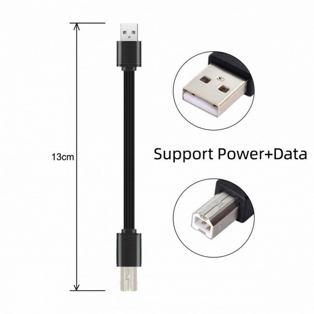 Chenyang 13cm USB 2.0 Type-A Male to Type-B Male Data Flat Slim FPC Cable for Scanner Disk Printer U2-060-BK-0.13M