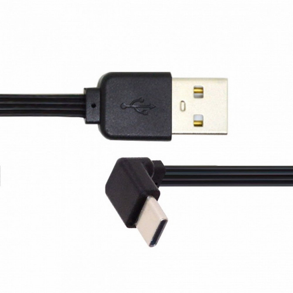 Chenyang 13cm USB 2.0 Type-A Male to USB-C Type-C Up Down Angled 90 Degree Data Flat Slim FPC Cable for FPV Disk Phone UC-096-UP-0.13M