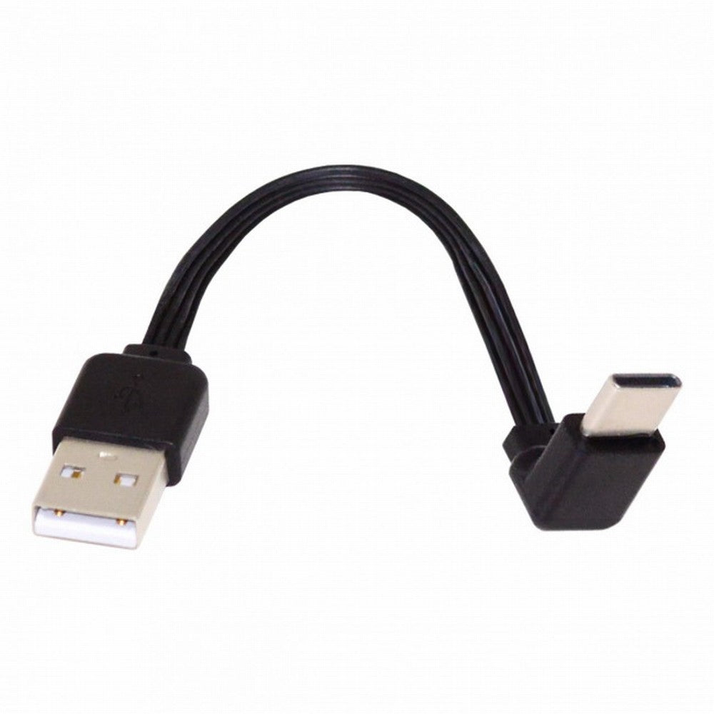 Chenyang 13cm USB 2.0 Type-A Male to USB-C Type-C Up Down Angled 90 Degree Data Flat Slim FPC Cable for FPV Disk Phone UC-096-UP-0.13M