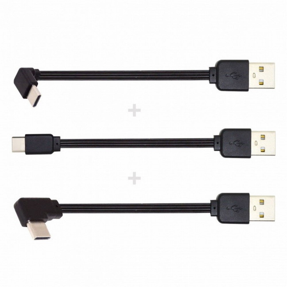 Chenyang 3pcs/lot 13cm USB 2.0 Type-A Male to USB-C Type-C Male Angled Data Flat Slim FPC Cable for FPV Disk Phone UC-096-BK+UC-096-RI+UC-096-UP