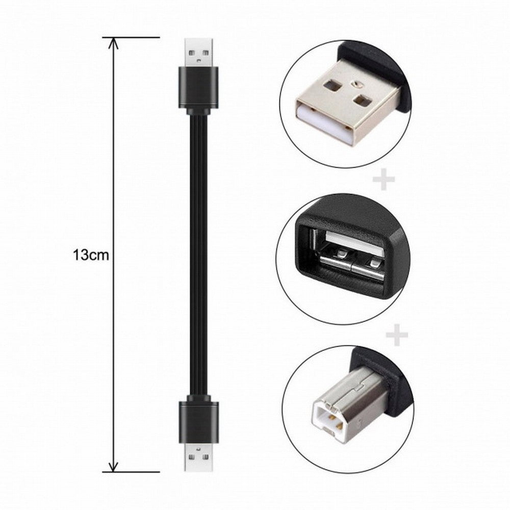 Chenyang 3pcs/lot 13cm USB 2.0 Type-A to Type-B Type-A Female Extension Male Data Flat Slim Cable for Printer Disk Phone U2-028-BK+U2-047-BK+U2-060-BK