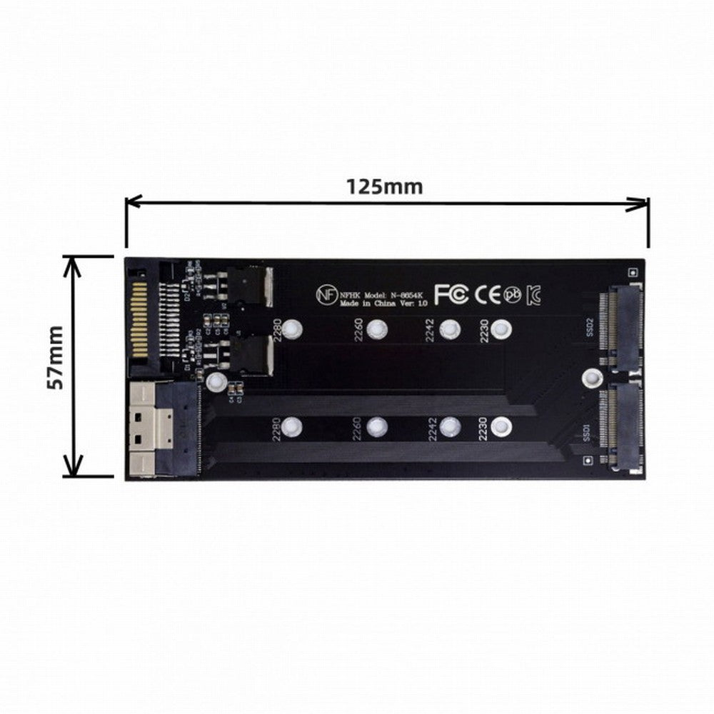 Chenyang Dual 2X NVME M.2 AHCI to PCIE Express 3.0 4.0 Slimline SFF-8654 8X Raid Card VROC Raid0 Hyper Adapter SA-014