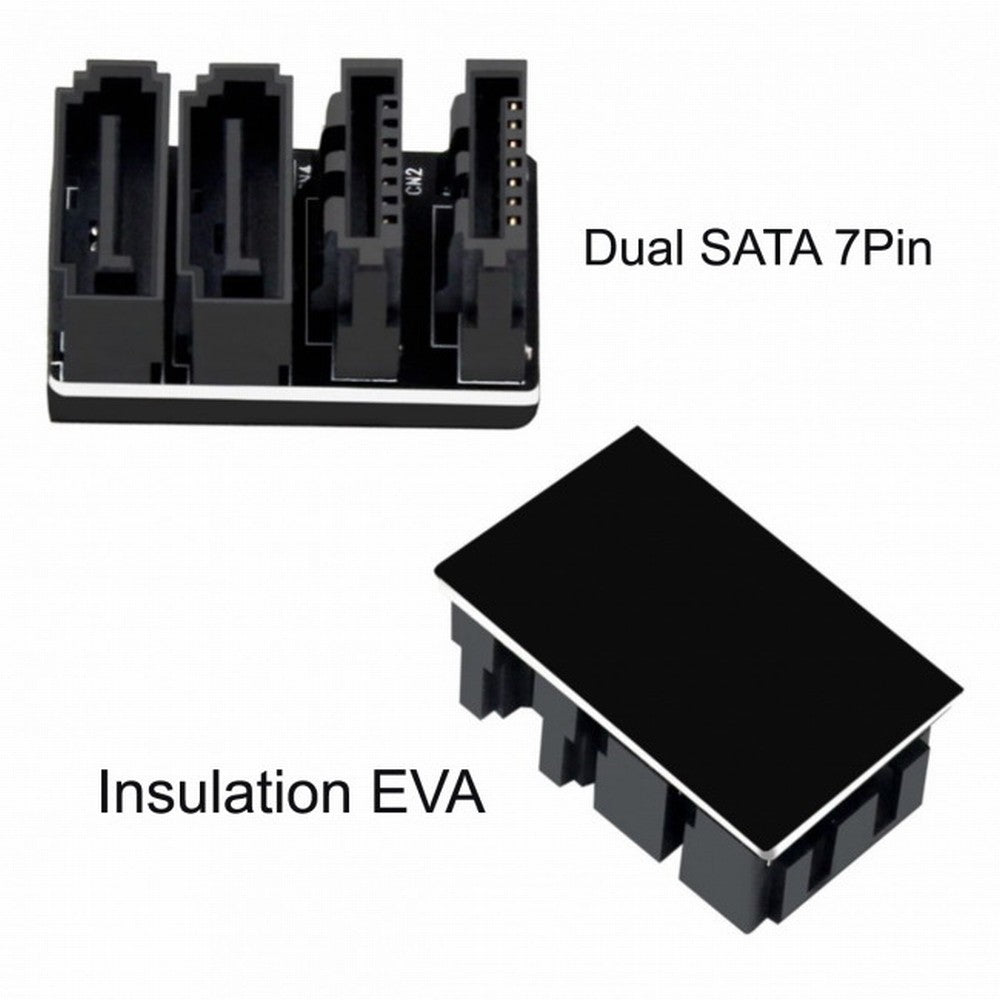 Chenyang Dual SATA 7Pin Female to 7Pin Male 360 Degree Angled Adapter Low Profile for Desktops SSD HDD Mainboard Motherboard SA-041