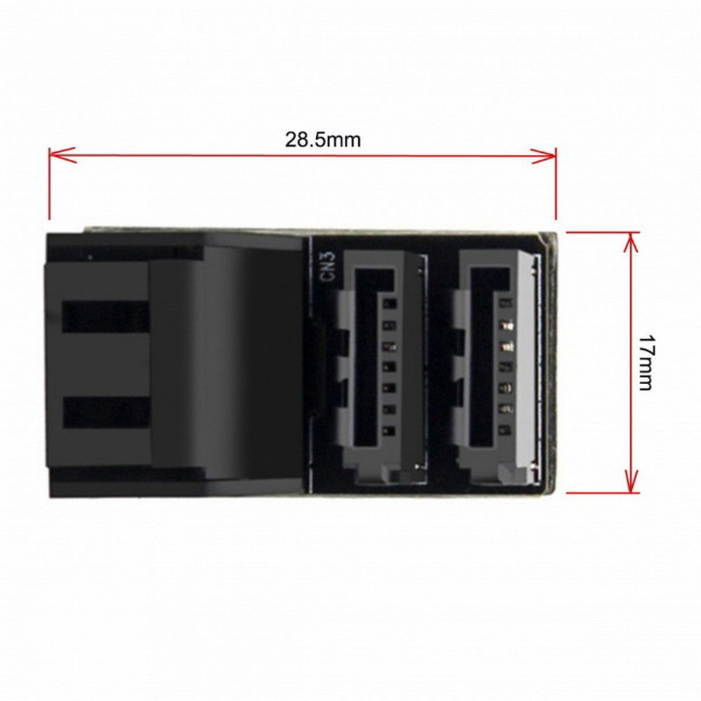 Chenyang Dual SATA 7Pin Female to 7Pin Male Vertical 90 Degree Angled Adapter Low Profile for Desktops SSD HDD Mainboard Motherboard SA-051