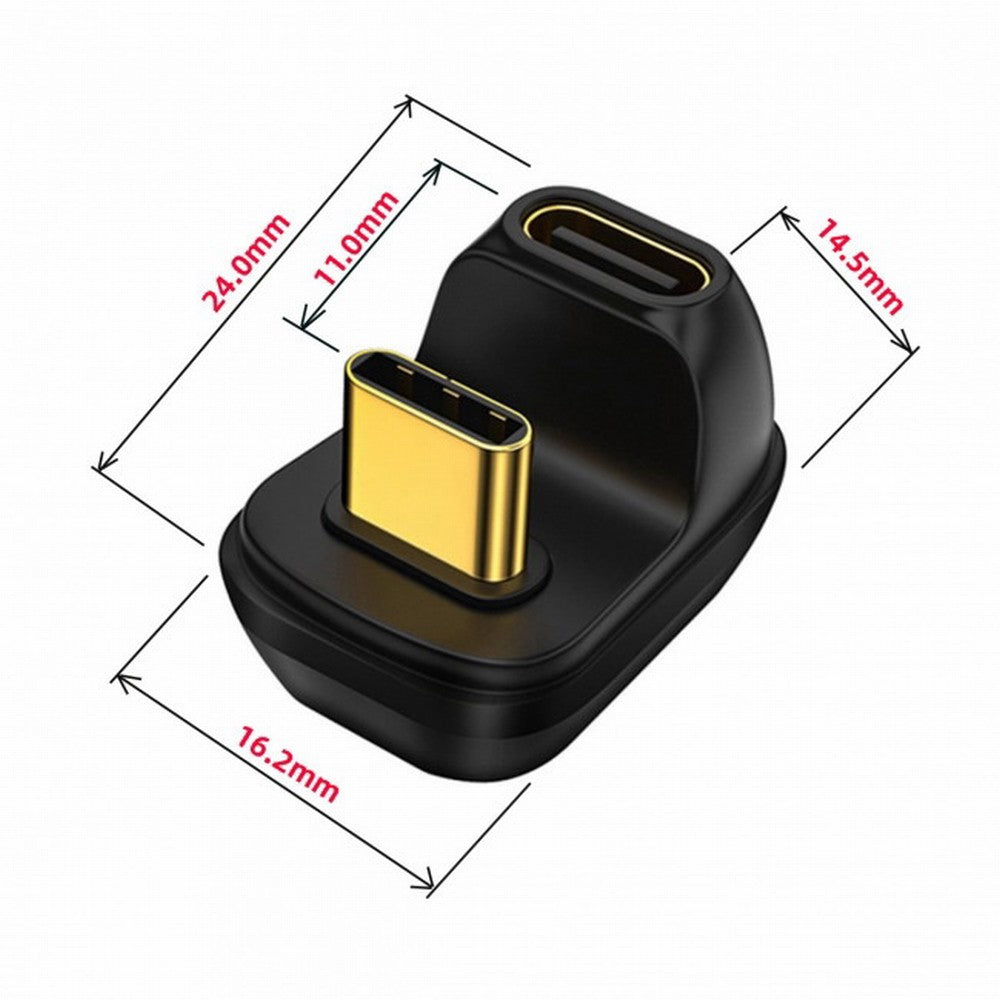 Chenyang 40Gbps USB4 Type C Male to Female Power Data Video Adapter Opposite U Shape Back Angled for NS Switch Phone Laptop UC-009-MF