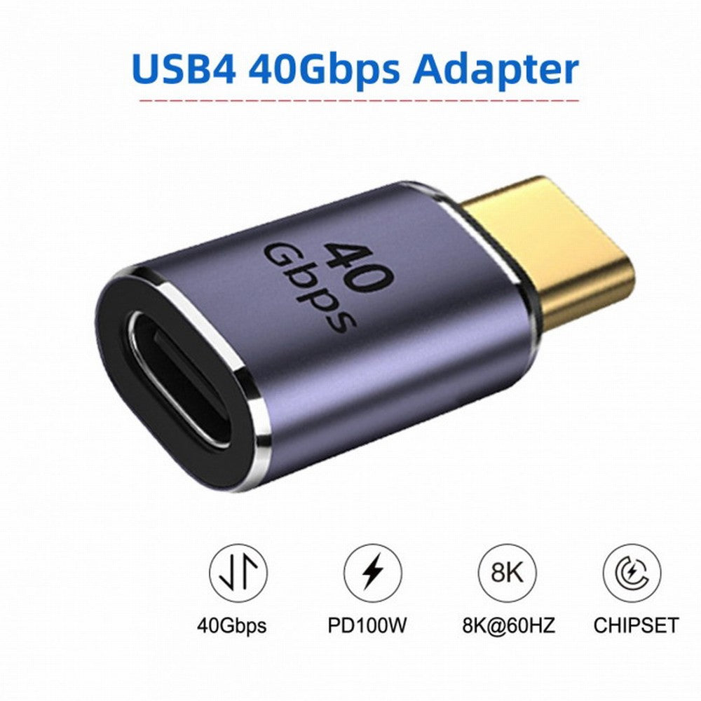 Chenyang 40Gbps USB4 Type C Male to Female Straight Connector 100W Power Data 8K Video Adapter for Laptop Phone UC-026-MF