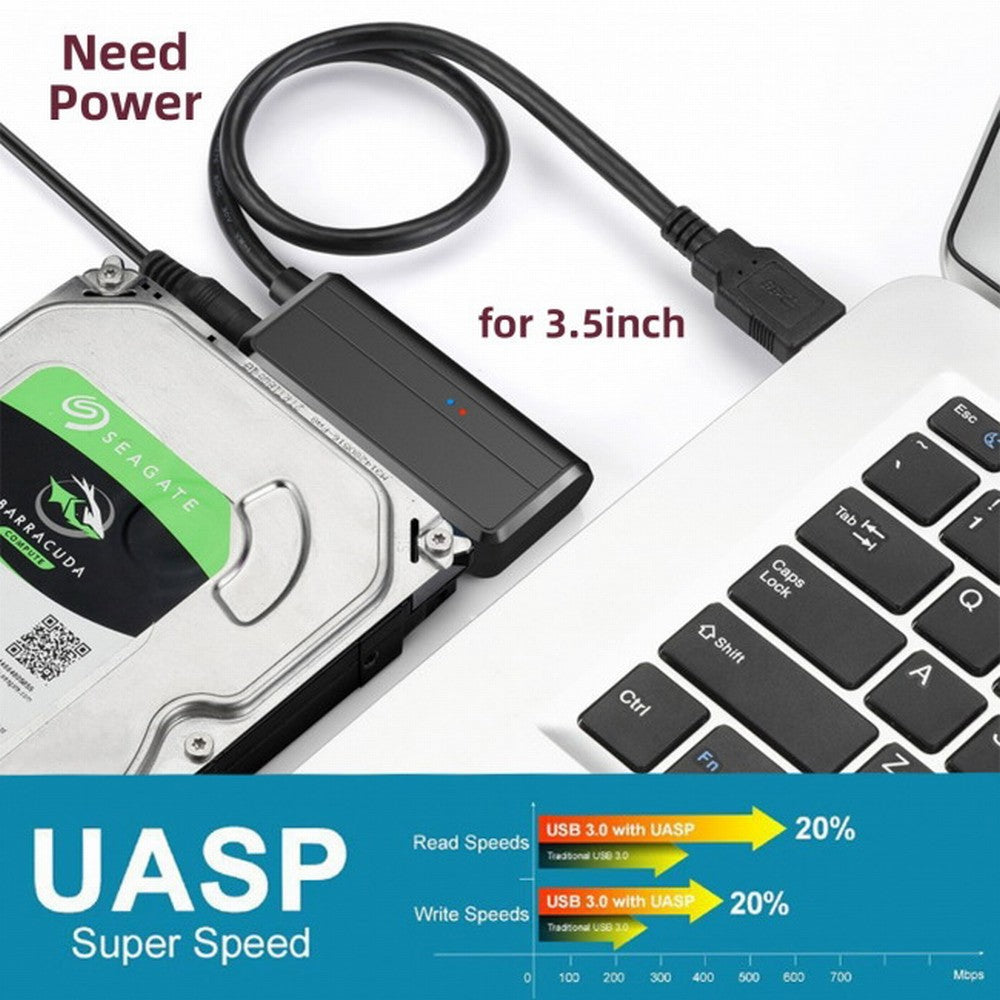 Chenyang USB 3.0 to Angled SATA 22 Pin Adapter Cable for 2.5" 3.5inch Hard Disk Drive SSD for Desktop Laptop U3-027-RI