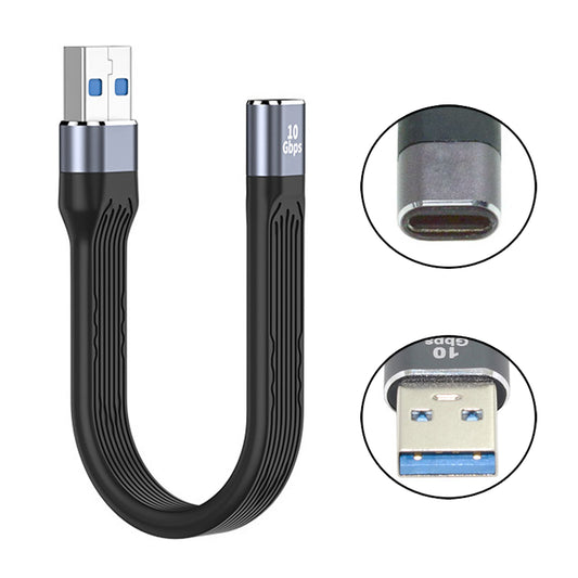 Chenyang 10Gbps USB 3.1 Type C Female to USB3.0 Type A Male Flat Slim FPC Data Cable 13cm for Laptop Phone UC-113-0.13M