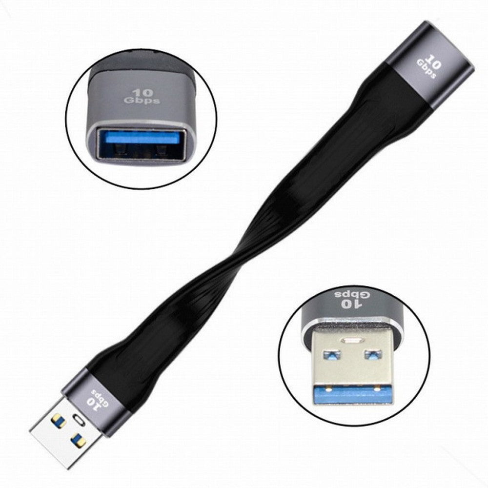 Chenyang 10Gbps USB 3.1 Type A Female to USB3.0 Type A Male Extension Flat Slim FPC Data Cable 13cm for Laptop Desktop U3-004-0.13M