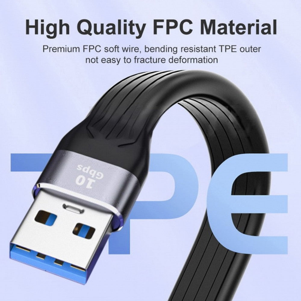 Chenyang 10Gbps USB 3.1 Type A Female to USB3.0 Type A Male Extension Flat Slim FPC Data Cable 13cm for Laptop Desktop U3-004-0.13M