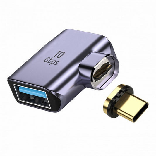 Chenyang Magnetic Connector 10Gbps Type C Male to USB3.0 Female 90 Degree Left Right Angled OTG Data Adapter for Laptop Phone UC-028-AFR